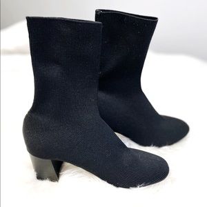 Oak + Fort black slim boots size 5 chunky heel